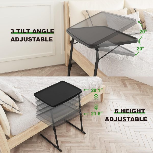 HXBOAUVS Folding TV Tray Metal Adjustable-3