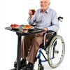 SAIJI Mobile TV Tray Table with Rolling Wheels-1