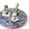 Fleecy Day Round Folding TV Tray Aluminum Marble-2