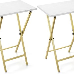TV Tray Table Acovy Rustic Metal Wood Design-0
