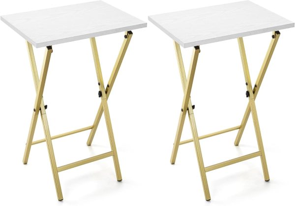 TV Tray Table Acovy Rustic Metal Wood Design-0
