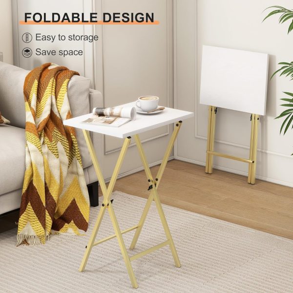 TV Tray Table Acovy Rustic Metal Wood Design-4