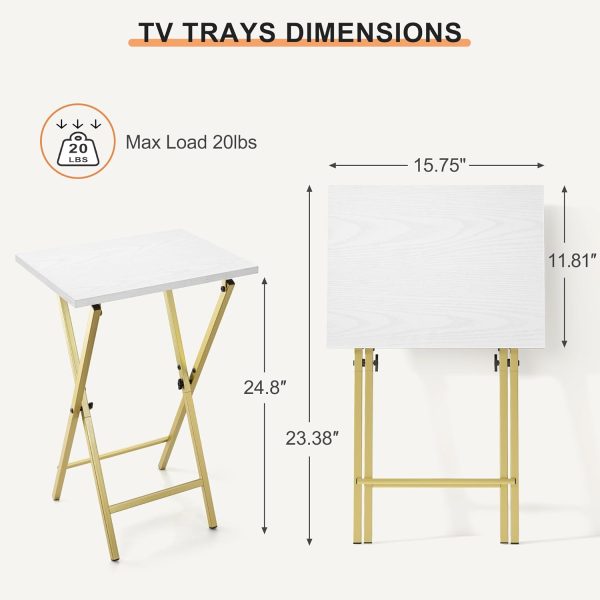 TV Tray Table Acovy Rustic Metal Wood Design-2