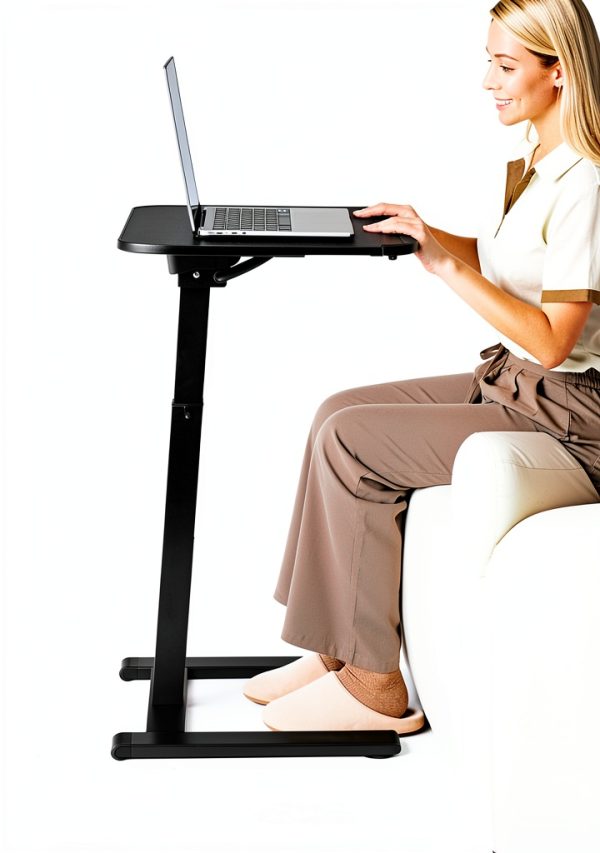 SAIJI Mobile TV Tray Table with Rolling Wheels-6