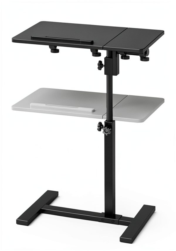 iABIFO Rotating C Shape Computer Desk Black Modern-1