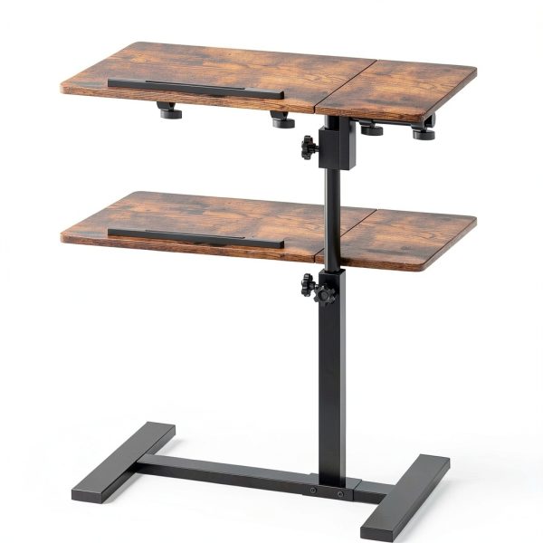 iABIFO Rustic Brown C‑Shape Laptop Stand-1