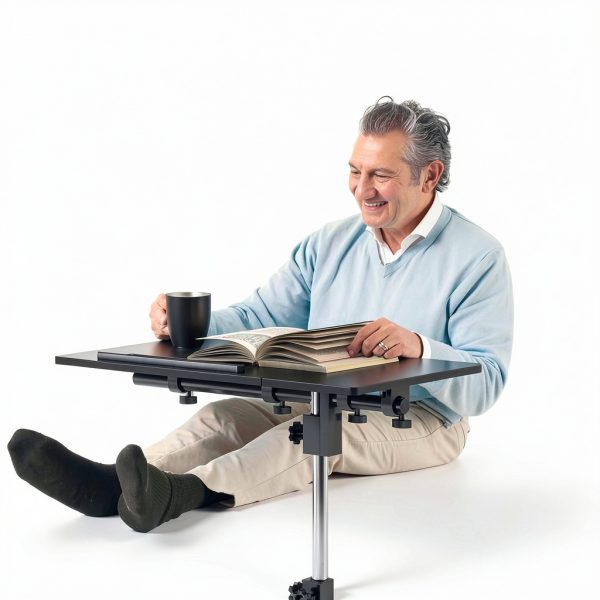 iABIFO Rotating C Shape Computer Desk Black Modern-5