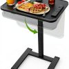 SAIJI Mobile TV Tray Table with Rolling Wheels-0