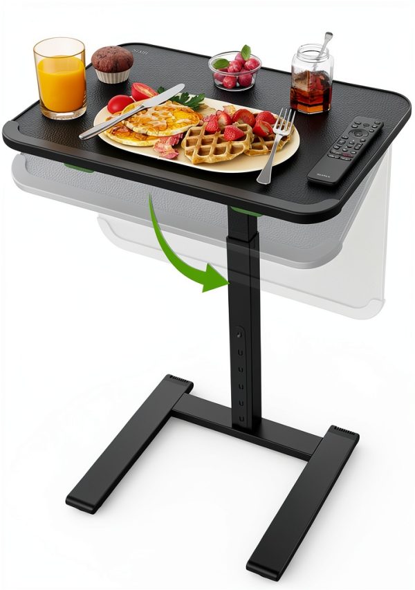 SAIJI Mobile TV Tray Table with Rolling Wheels-0