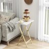 TV Tray Table Acovy Rustic Metal Wood Design-1