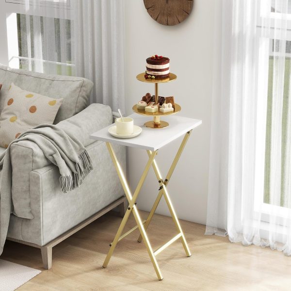 TV Tray Table Acovy Rustic Metal Wood Design-1