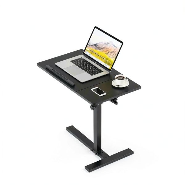 iABIFO Rotating C Shape Computer Desk Black Modern-2