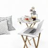 Rustic Brown Folding Tray Table by HMFOR Home Decor-1
