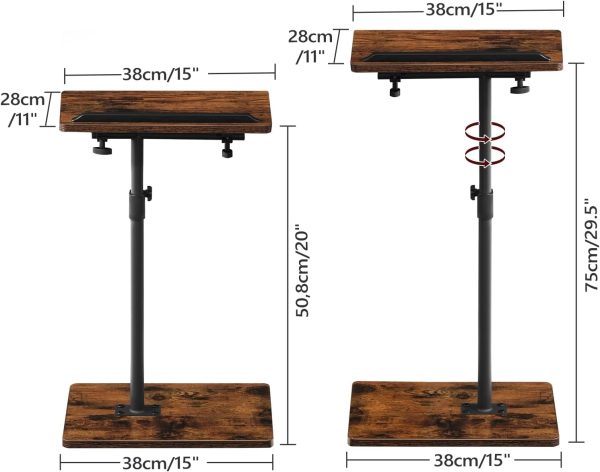 MahanCRIS TV Tray Rustic Brown Adjustable Height-2