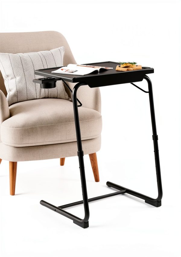 Foldable TV Tray LORYERGO Plastic Adjustable Table-3
