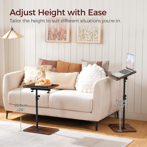 MahanCRIS TV Tray Rustic Brown Adjustable Height-3