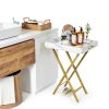 Rustic Brown Folding Tray Table by HMFOR Home Decor-6