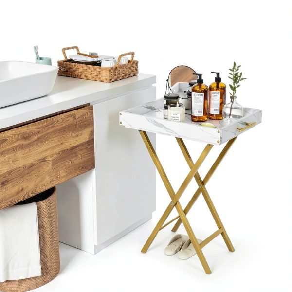 Rustic Brown Folding Tray Table by HMFOR Home Decor-6