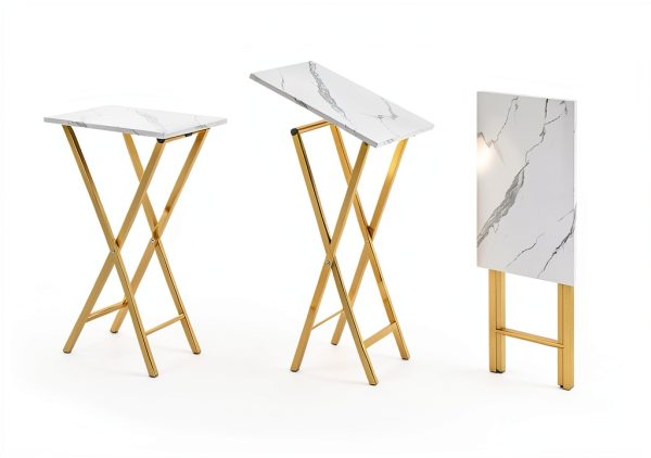 Rustic Brown Folding Tray Table by HMFOR Home Decor-2