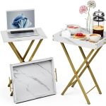 Rustic Brown Folding Tray Table by HMFOR Home Decor-0
