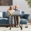 HXBOAUVS Folding TV Tray Metal Adjustable-1