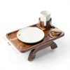 Acanacle Acacia Wood Couch Arm Tray TV Tray-5