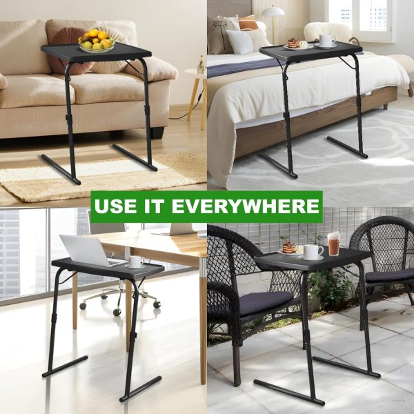 HXBOAUVS Folding TV Tray Metal Adjustable-6