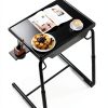 Foldable TV Tray LORYERGO Plastic Adjustable Table-2