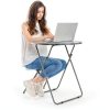 Fleecy Day Round Folding TV Tray Aluminum Marble-4