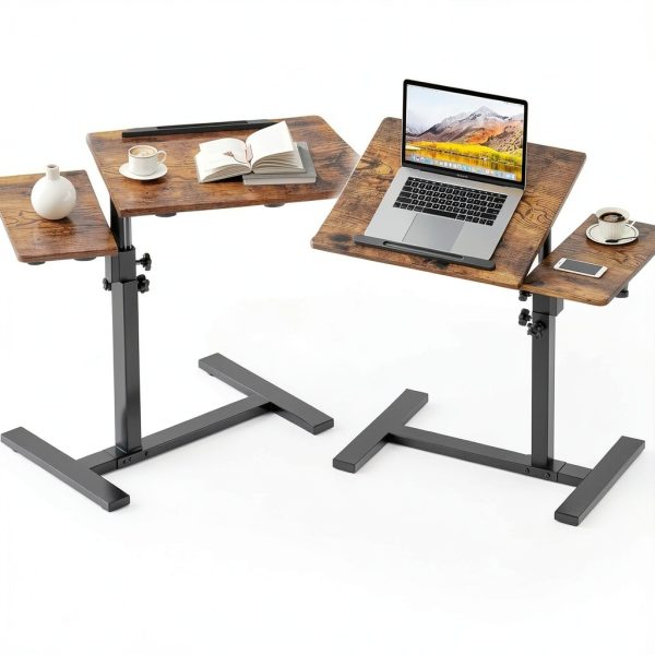 iABIFO Rustic Brown C‑Shape Laptop Stand-2