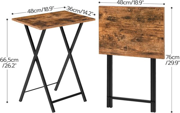 Folding TV Tray HOOBRO Modern Metal Design-2