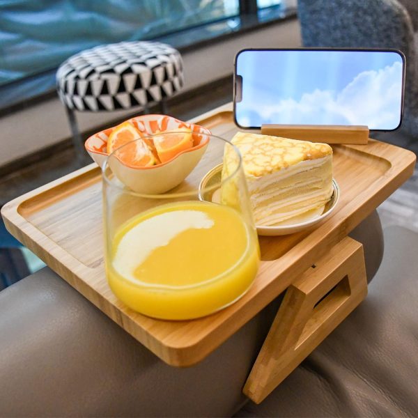 Bamboo Sofa Tray NAVREX Modern Armrest Table-5