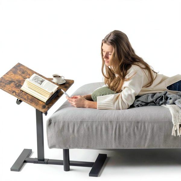 iABIFO Rustic Brown C‑Shape Laptop Stand-4