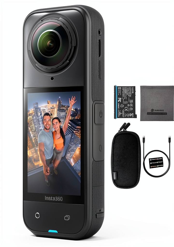 Insta360 X5 camera with invisible selfie stick