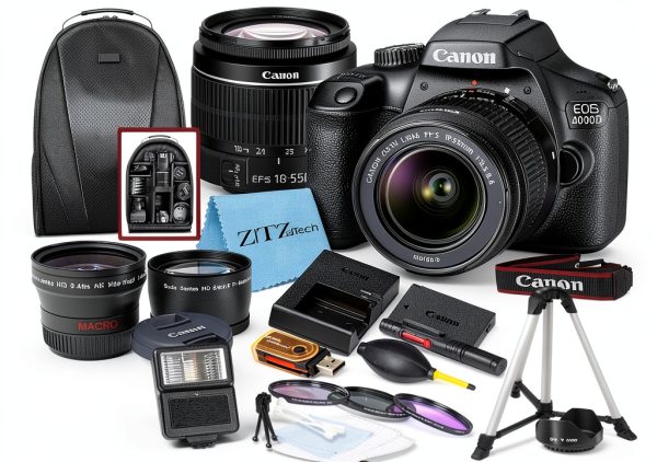 Canon EOS Rebel T100 DSLR Camera 18MP with EF‑S 18‑55mm Lens-0