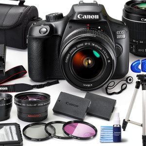 Canon EOS 2000D DSLR Bundle with 18-55mm Lens, 64GB Card, Tripod-0