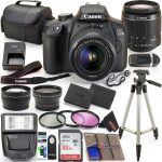 Canon EOS 2000D (Rebel T7) DSLR with 18-55mm Lens 3 Lens Kit and Sunshine Photo Accessories Bundle (Renewed)-0