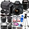 Canon EOS 4000D / Rebel T100 DSLR Camera w/EF-S 18-55mm f/3.5-5.6 Lens 3 Lens Kit Bundled with 128GB Memory + Wide Angle Lens + Telephoto Lens + Flash + More (Renewed) Black-0