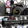 Canon EOS Rebel T7 DSLR Camera w/EF-S 18-55mm F/3.5-5.6 Zoom Lens + 420-800mm Super Telephoto Lens + 100S Sling Backpack + 64GB Memory Cards, Professional Photo Bundle (42pc Bundle) (Renewed)-0