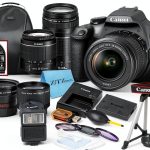 Canon EOS 2000D DSLR Camera with 18-55mm & 75-300mm Lenses, Tripod-0
