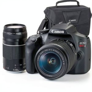 Canon EOS Rebel T7 Camera with EF 18-55mm & 75-300mm + 64GB SD Card-0
