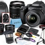 Canon EOS 2000D / Rebel T7 DSLR Camera with EF-S 18-55mm Lens + SanDisk 32GB Card Tripod Case Wideangle Lenses ZeeTech Accessory Bundle (20pc Bundle) (18-55MM, Card) Black (Renewed)-0